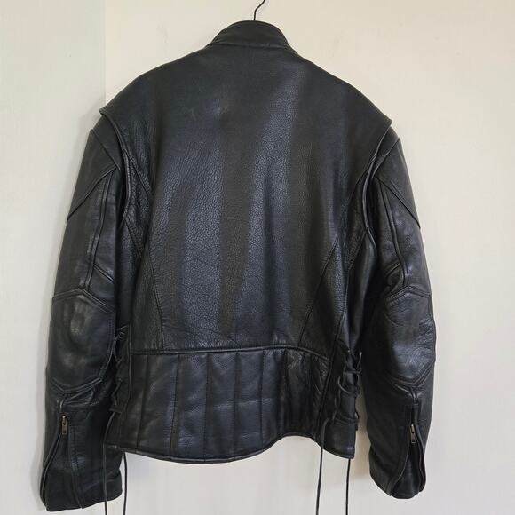 Open Road Leather Jacket Size S Wilson's Black Leather Motorcycle Style 13851 - Picture 5 of 16